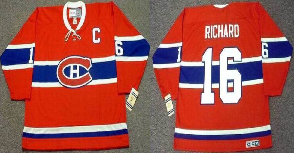 2019 Men Montreal Canadiens 16 Richard Red CCM NHL jerseys